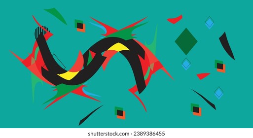 Set of abstract logos and icons in flat style. Vector illustration.