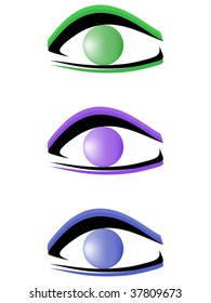 Set of abstract logotypes for company. Eyes