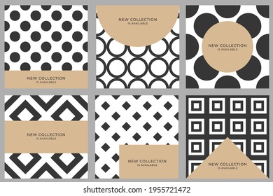 Set of Abstract Luxury geometric pattern cover design poster, print for brochure, notebook template. Vector Illustration. EPS10