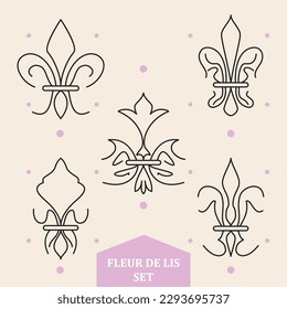 Set of abstract lys flower symbols icons Vector