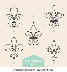 Set of abstract lys flower symbols icons Vector