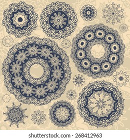 Set of abstract mandalas. vector illustration