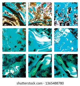 Set of abstract marble backgrounds, vector illustration texture.