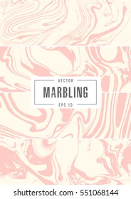 Set of abstract marble backgrounds, vector ink texture.