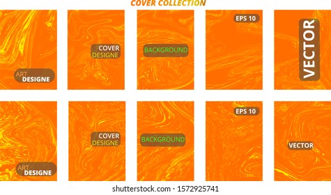 Set abstract marble modern designe. Splash acrylic colored bright liquid. Paints texture A4 with copy space for sale. Desing packaging - vector eps10