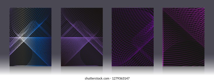 Set of abstract mesh backgrounds. For decoration of pages, covers, flyers, banners, magazines, posters, albums, presentations, etc.