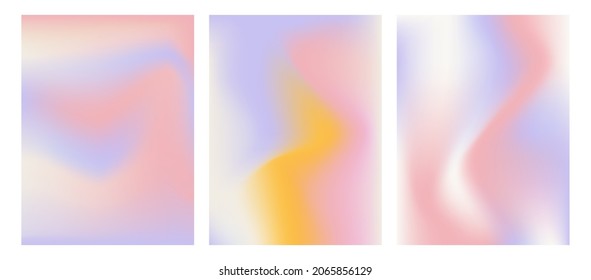 Set abstract mesh gradients  Cute gradient backgrounds  Colored fluid graphic composition  Vibrant minimal hologram gradient  Editable vector 