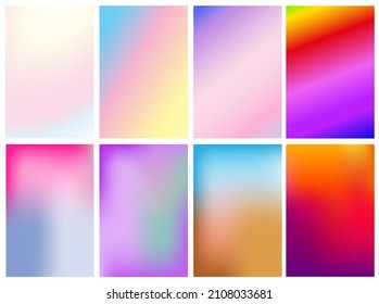 Set of abstract mesh gradients. Cute gradient backgrounds. For covers, wallpapers, branding and other projects. Vector illustration