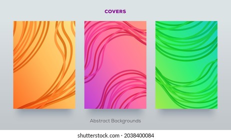 Conjunto de fondos geométricos mínimos abstractos. Gradientes de medio tono coloridos.