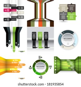 Set of the abstract minimal infographics backgrounds