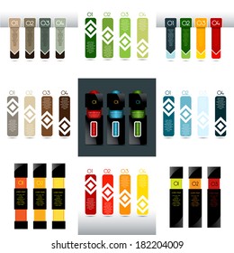 Set of the abstract minimal infographics backgrounds