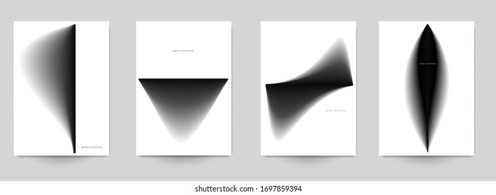 Conjunto de diseño abstracto de plantilla mínima para la marca, publicidad en estilo negro de degradado. Afiches, pancartas, volantes y pancartas de moda. Ilustración vectorial. EPS 10.