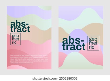 Set von abstrakten minimalistischen Hintergrund für Ihr Cover-Design, Visitenkarte, Buch, Poster, Flyer, Broschüre, Social Media und mehr. Kurviges Design. Wellendesign. Abstraktes wellenförmiges Design.