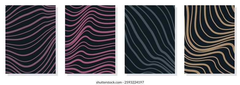Set of abstract minimalist digital artwork illustrations for wall decoration, postcard, poster, brochure cover design and others.
