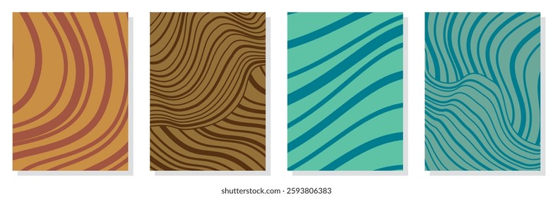Set of abstract minimalist digital artwork illustrations for wall decoration, postcard, poster, brochure cover design and others.
