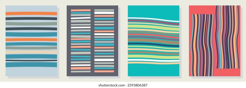 Set of abstract minimalist digital artwork illustrations for wall decoration, postcard, poster, brochure cover design and others.
