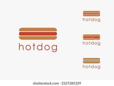 Set of Abstract minimalist Hotdog logo icon vector template on white background