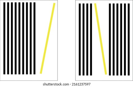set of abstract minimalist  line art vector illustrations in black and yellow