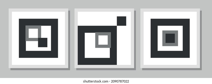 set of abstract minimalist posters with squares
