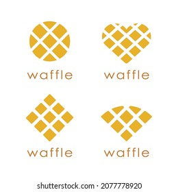 Conjunto de resumen de la plantilla del icono del logotipo de gofre minimalista sobre fondo blanco