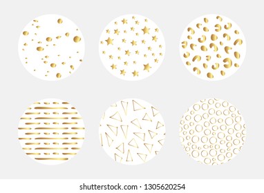 Set of abstract minimalistic gold patterns