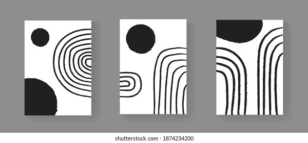 抽象画 モノトーン 北欧 のベクター画像素材 画像 ベクターアート Shutterstock