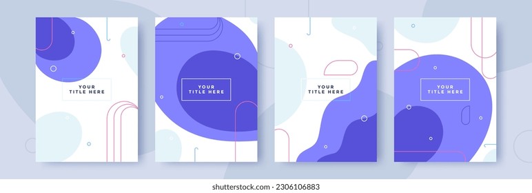 Conjunto de Antecedentes Resumen de Arte Moderno con formas geométricas simples de líneas y círculos. Ilustración vectorial en estilo futurista y colores brillantes para afiches, estampado de camisetas, cubierta, banner