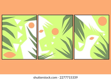 SET OF ABSTRACT MODERN ART DIGITAL ARTWORKS FOR DESIGN AND DECORATION