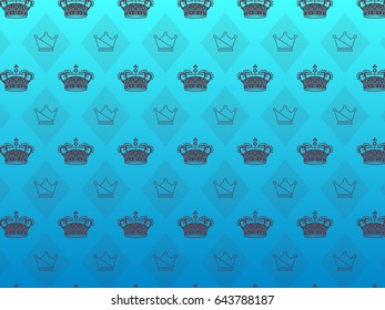 Set abstract modern background  with crown icons shapes advertisement material. Vector pattern