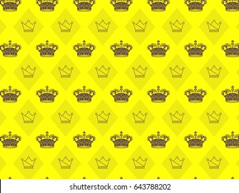 Set abstract modern background  with crown icons shapes advertisement material. Vector pattern