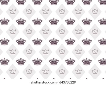 Set abstract modern background  with crown icons shapes advertisement material. Vector pattern