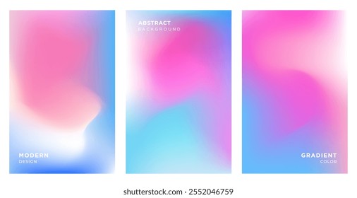 Set of abstract modern background of gradient mesh. Blurred abstract colored background. Colorful gradient for covers, wallpapers, branding, social media template