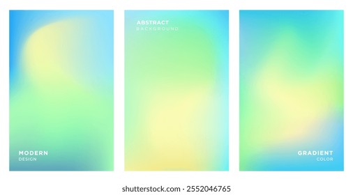 Set of abstract modern background of gradient mesh. Blurred abstract colored background. Colorful gradient for covers, wallpapers, branding, social media template