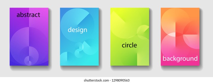 set of abstract modern backgrounds with rounds. minimal design covers