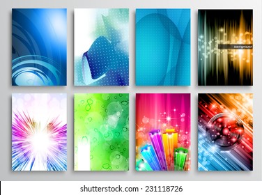 Set of Abstract modern backgrunds for business cards, brochure design, flyer design, cover layouts , magazine page backgrounds and so on.