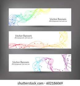 Set of abstract modern banner. Rainbow banners of the lines. Modern design banners for business. Simple banners. Vector illustration