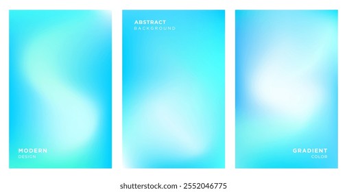 Satz von abstrakten modernen blauen Hintergrund der Farbverlauf-Mesh. Unscharfer abstrakter farbiger Hintergrund. Farbverlauf für Cover, Tapeten, Branding, Social-Media-Vorlage