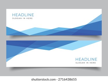 Conjunto de fondo Abstractas Web de Plantilla de diseño Horizontal de Anuncio de triángulo geométrico azul moderno