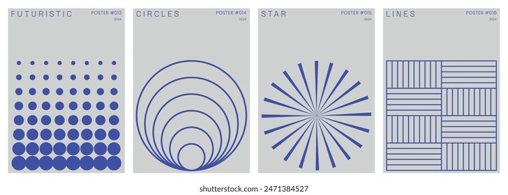 conjunto de cubiertas de Vector azul moderno abstracto