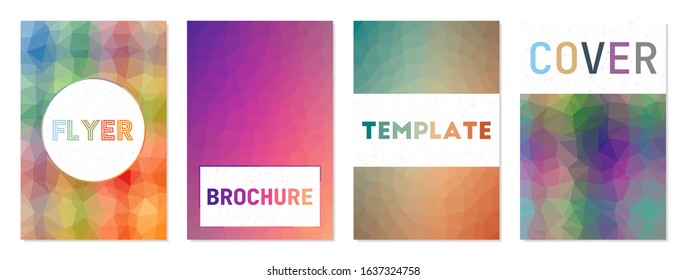Set of abstract modern covers. Can be used as cover, banner, flyer, poster, business card, brochure. Captivating geometric background collection. Creative vector illustration.