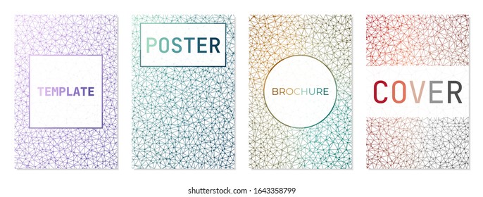 Set of abstract modern covers. Can be used as cover, banner, flyer, poster, business card, brochure. Appealing geometric background collection. Astonishing vector illustration.