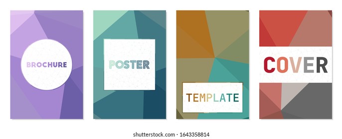 Set of abstract modern covers. Can be used as cover, banner, flyer, poster, business card, brochure. Charming geometric background collection. Astonishing vector illustration.