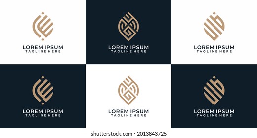 Set of abstract modern elegant logo design shape concept. Logo can be used for icon, brand, identity, symbol, elements, and marketing