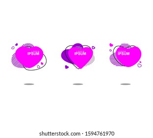 
SET OF ABSTRACT MODERN FLAT DESIGN .BANNER WITH HEART SHAPE. ROMANTIC-VECTOR
