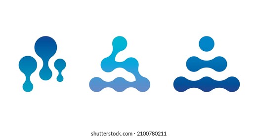 Set Of Abstract Modern Flat Logos In Metaball Style.