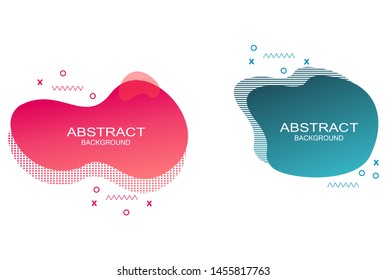 Set of abstract modern fluid graphic elements. Dynamical colored forms and line. Gradient abstract banners with flowing liquid shapes. Template for the design of a logo, flyer or presentation