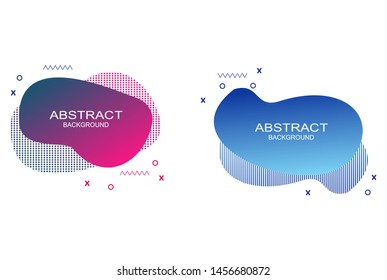 Set of abstract modern fluid graphic elements. Dynamical colored forms and line. Gradient abstract banners with flowing liquid shapes. Template for the design of a logo, flyer or presentation