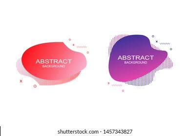 Set of abstract modern fluid graphic elements. Dynamical colored forms and line. Gradient abstract banners with flowing liquid shapes. Template for the design of a logo, flyer or presentation