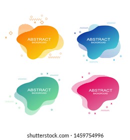 Set of abstract modern fluid graphic elements. Dynamical colored forms and line. Gradient abstract banners with flowing liquid shapes. Template for the design of a logo, flyer or presentation