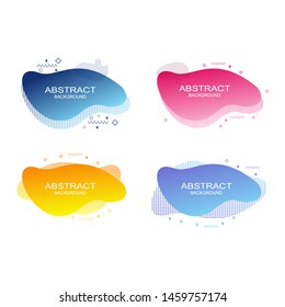 Set of abstract modern fluid graphic elements. Dynamical colored forms and line. Gradient abstract banners with flowing liquid shapes. Template for the design of a logo, flyer or presentation